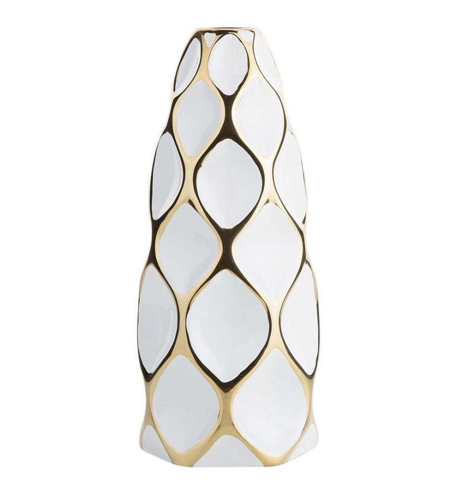 Vase à fleurs AVILA Grès 36 cm Blanc