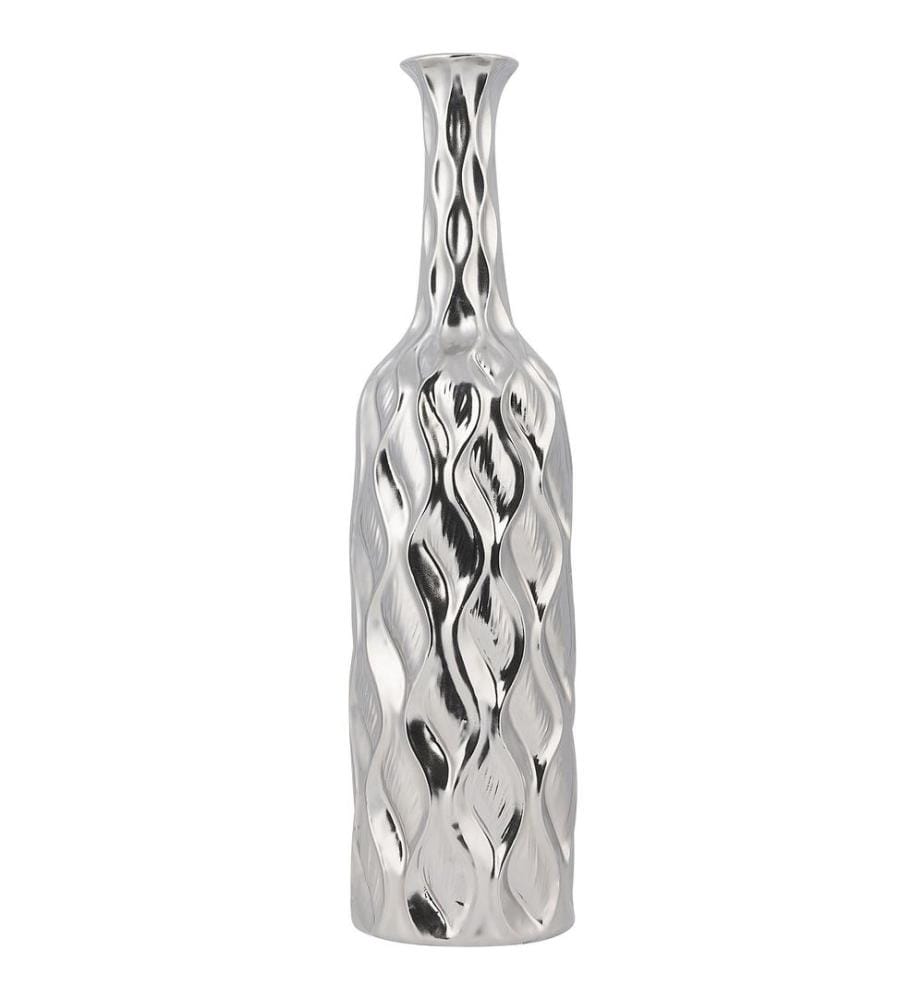 Vase décoratif BASSANIA Grès 45 cm Argenté