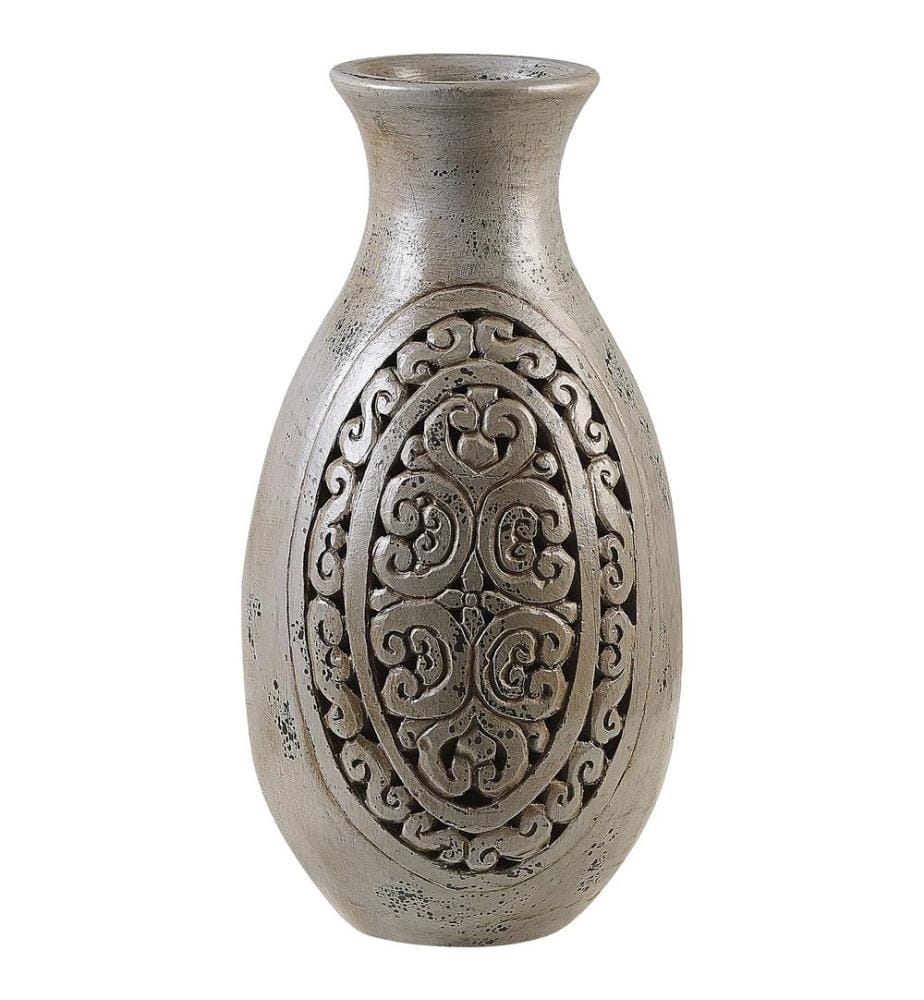 Dekovase MEGARA Keramik 51 cm Grau