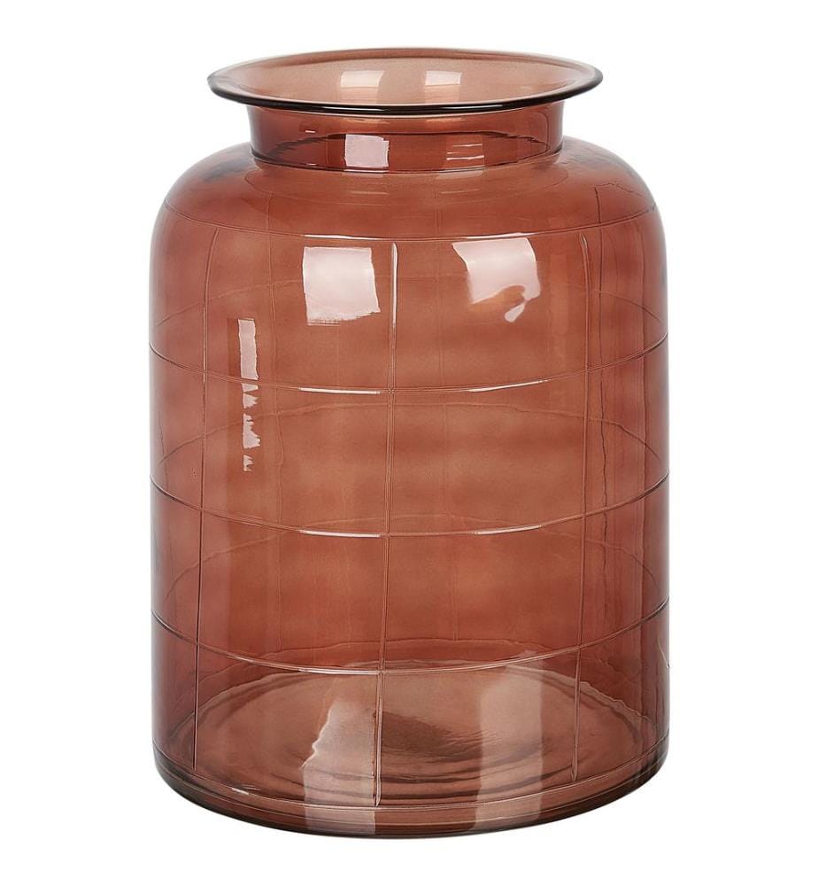 Vase à fleurs VINDALOO Verre 35 cm Marron doré