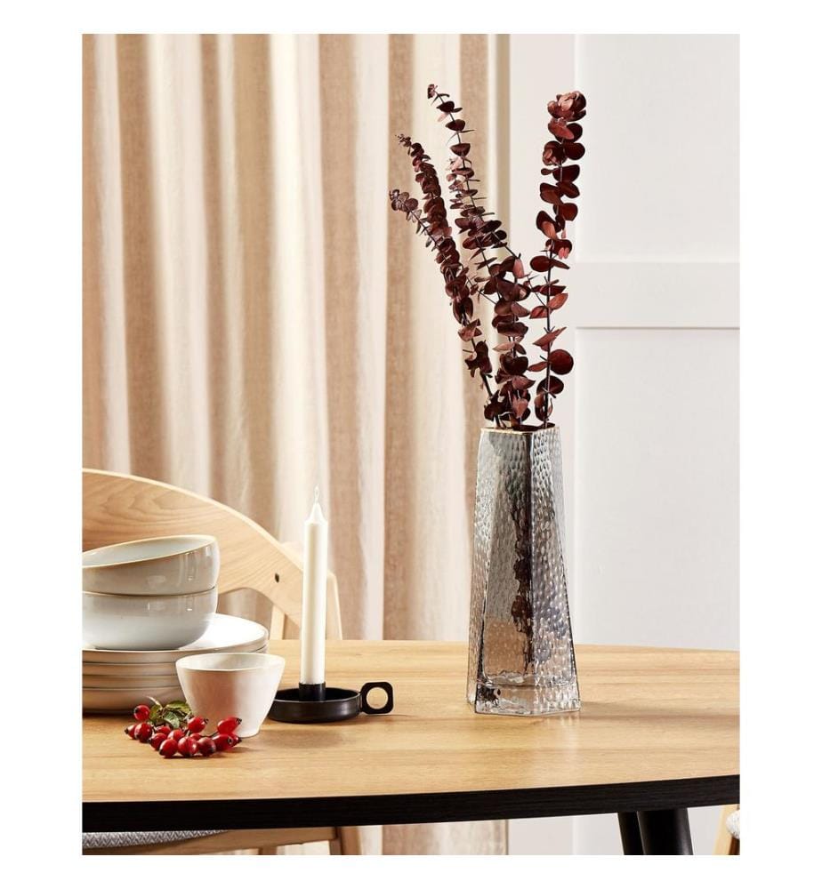 Blumenvase LILAIA Glas 27 cm Grau