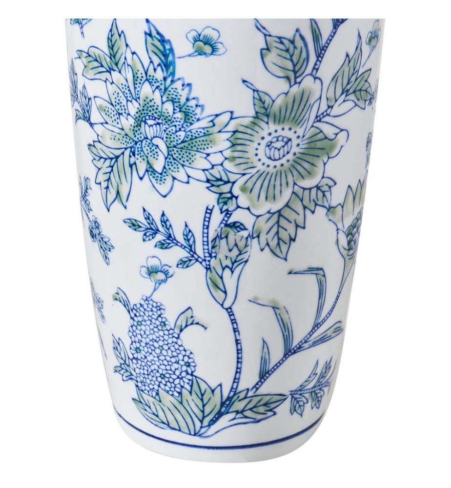 Vase à fleurs GUADIX Porcelaine 35 cm Blanc/bleu
