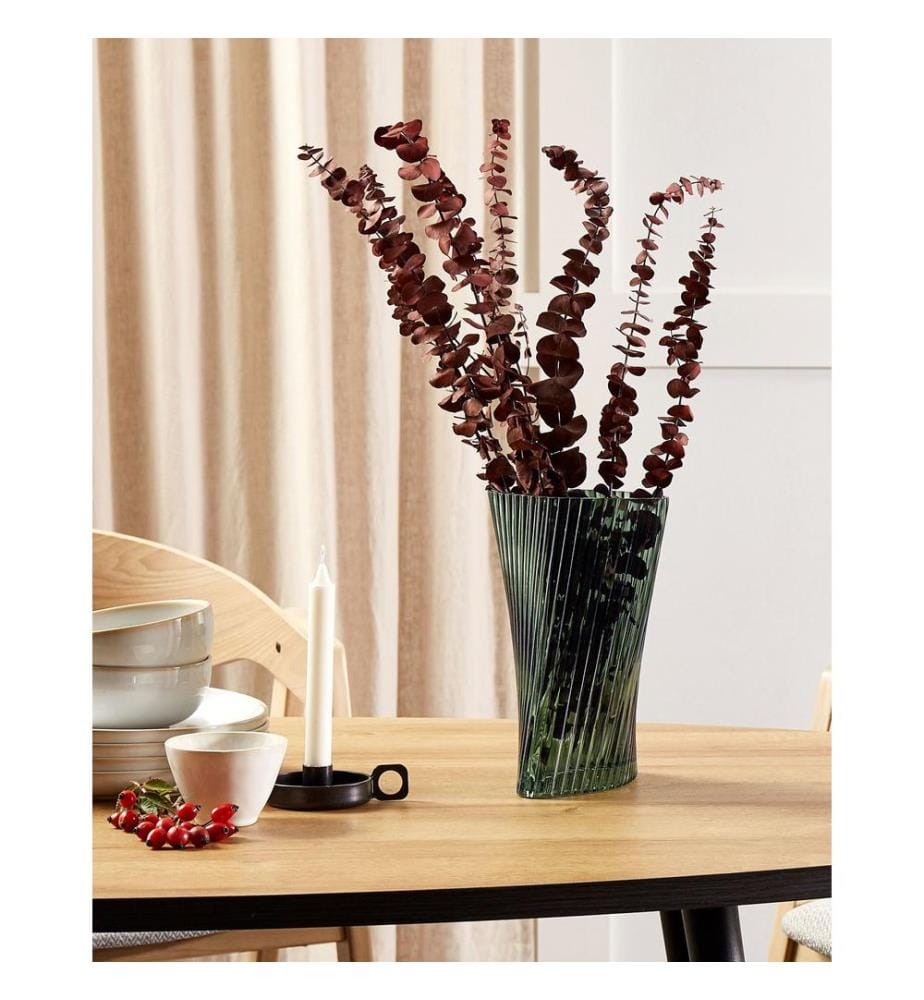 Blumenvase MARPISSA Glas 26 cm Dunkelgrün