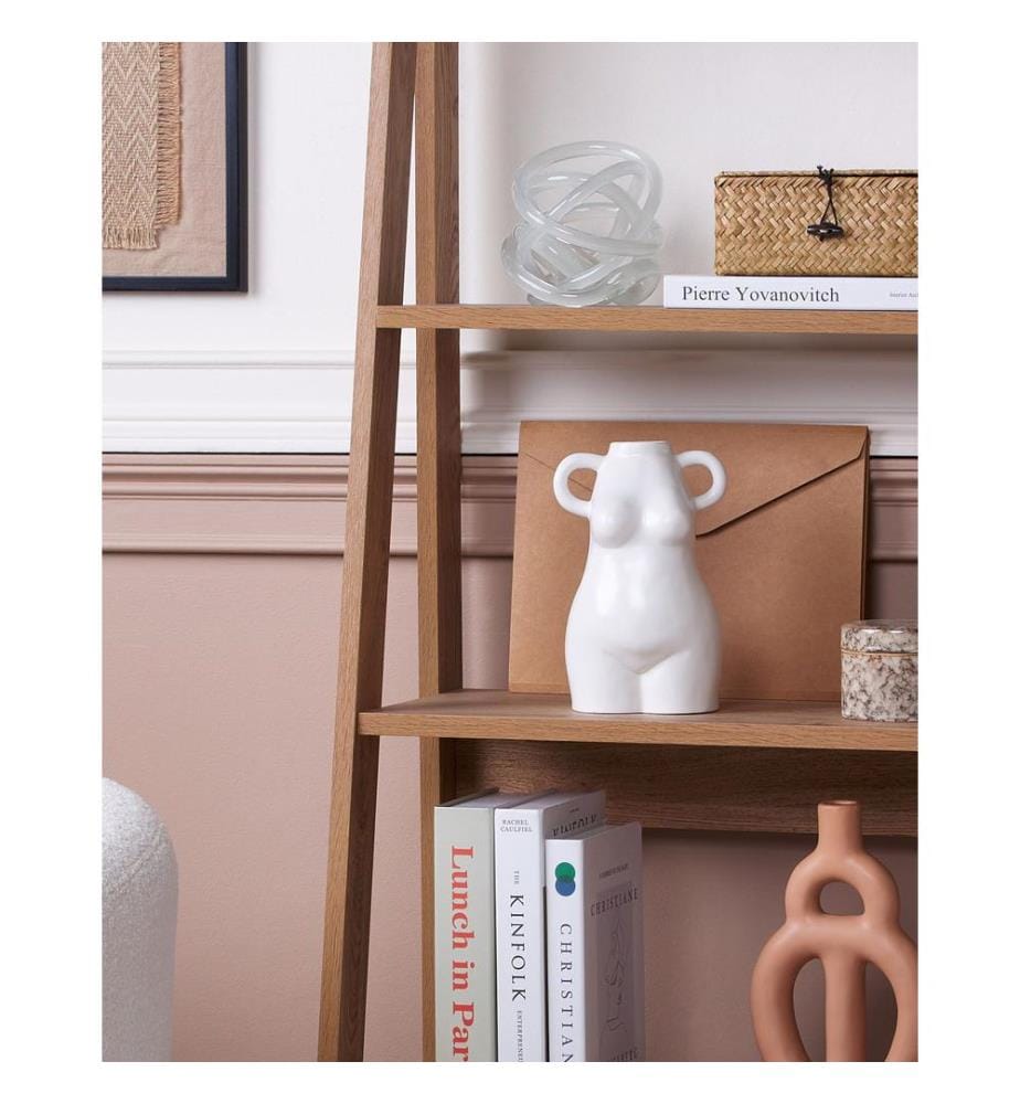 Blumenvase AIGIO Keramik 25 cm Weiss