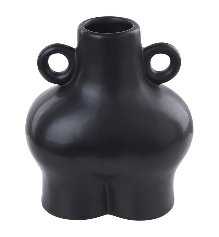Blumenvase NAFPLIO Keramik 20 cm Schwarz