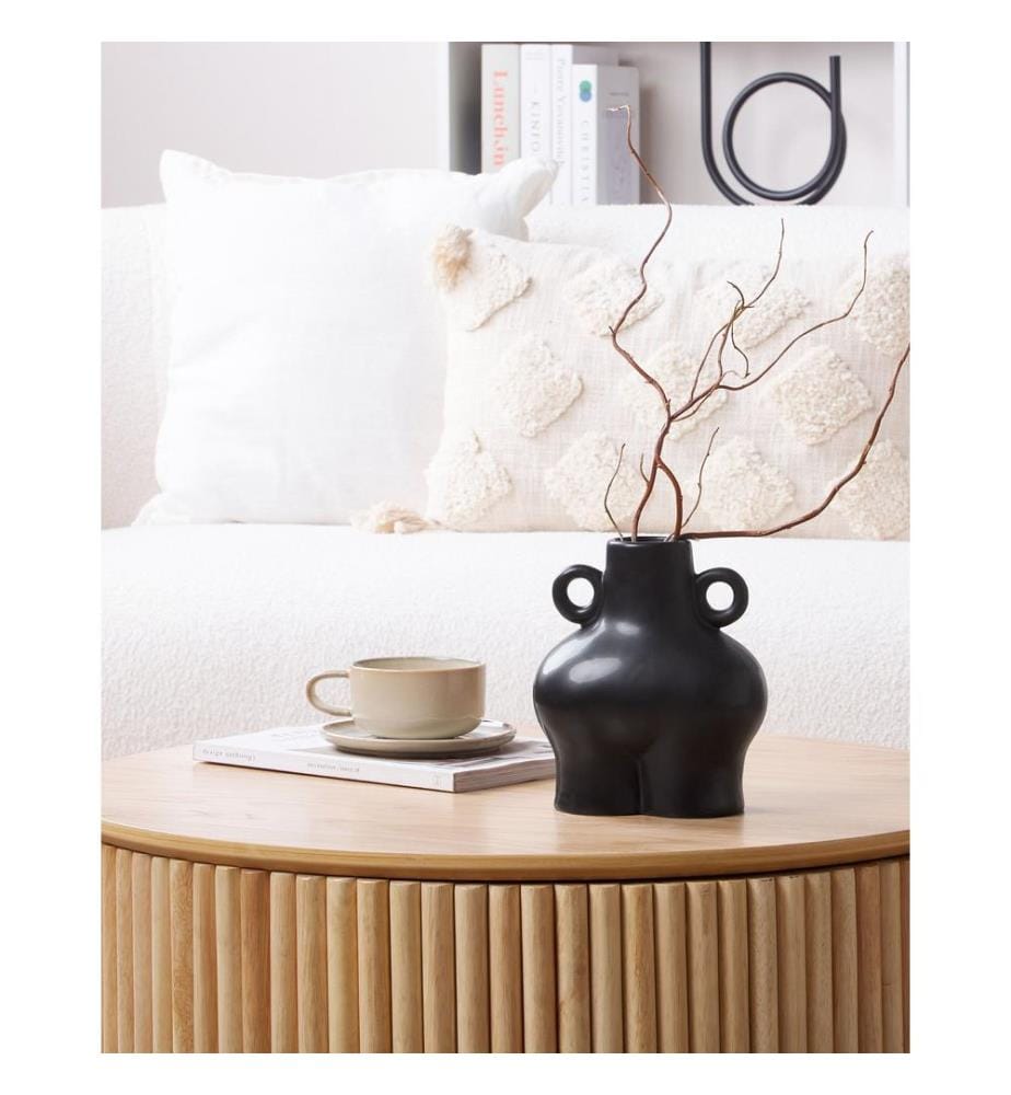 Blumenvase NAFPLIO Keramik 20 cm Schwarz