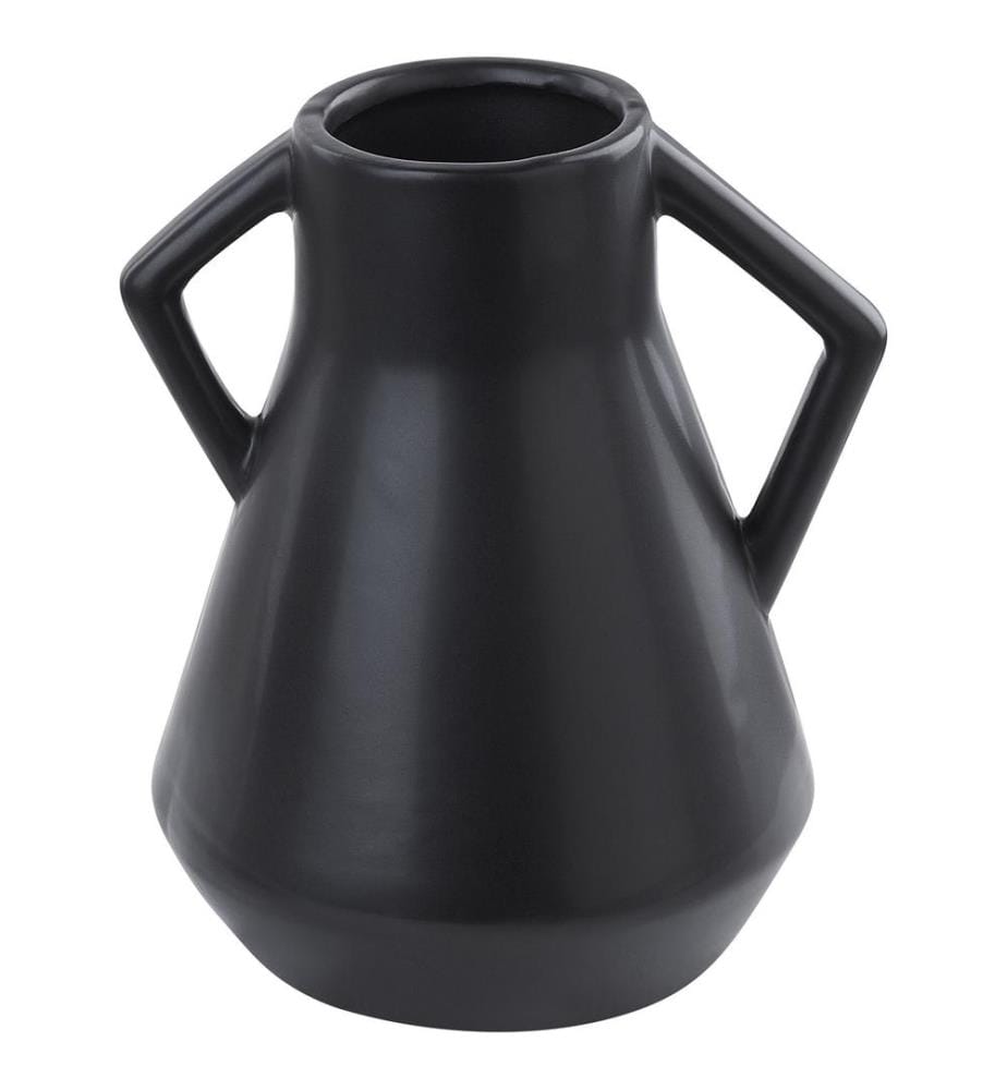Blumenvase FERMI Keramik 20 cm Schwarz