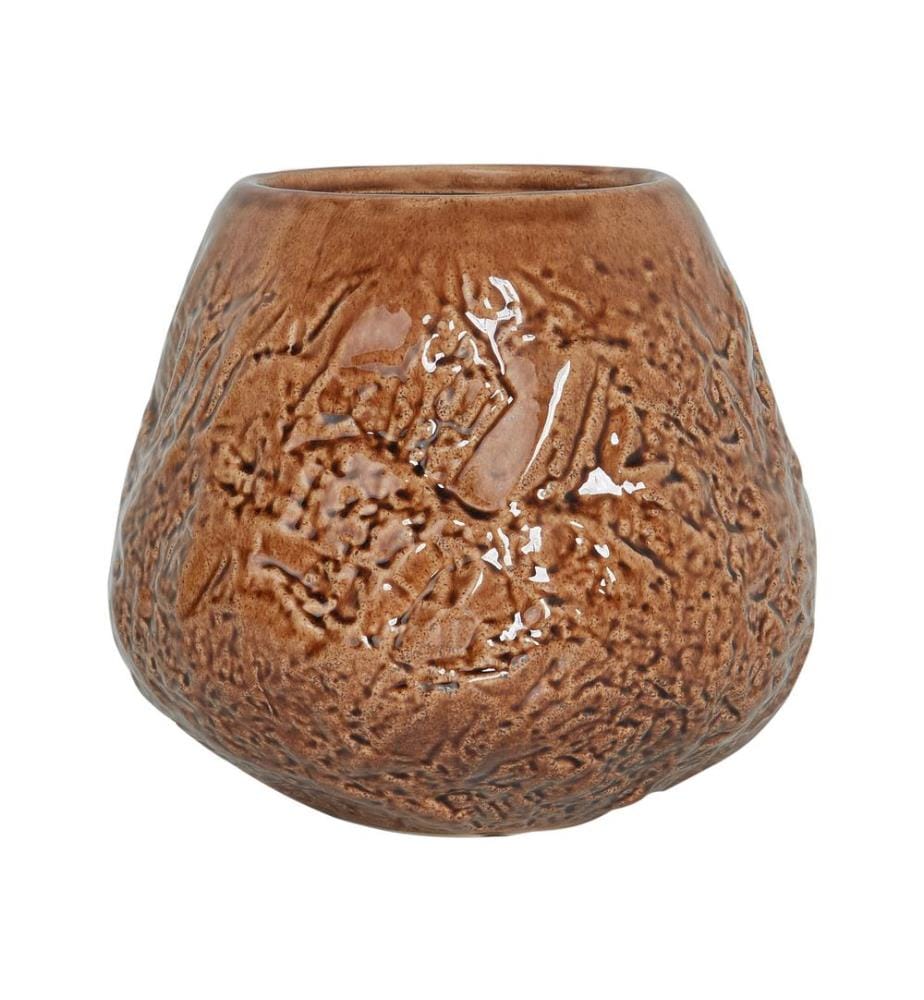 Vase à fleurs BETTA Grès 22 cm Marron