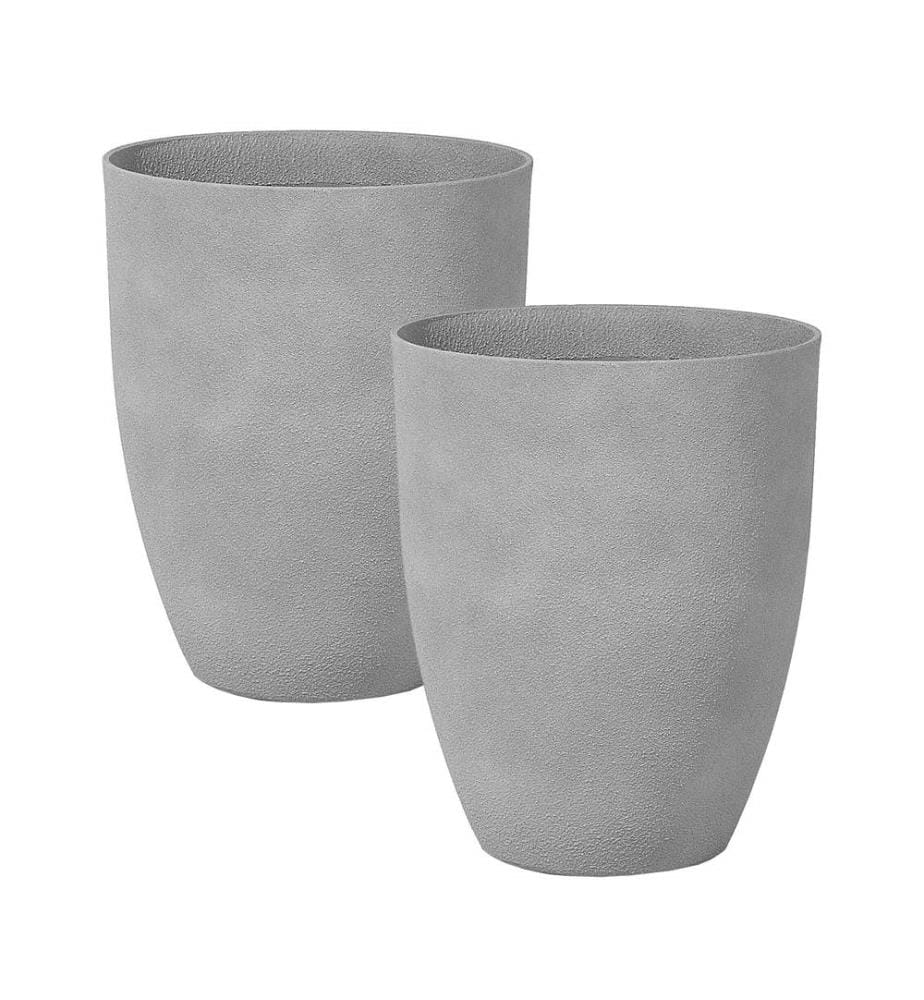 Lot de 2 pots de fleurs CROTON 43 cm Gris