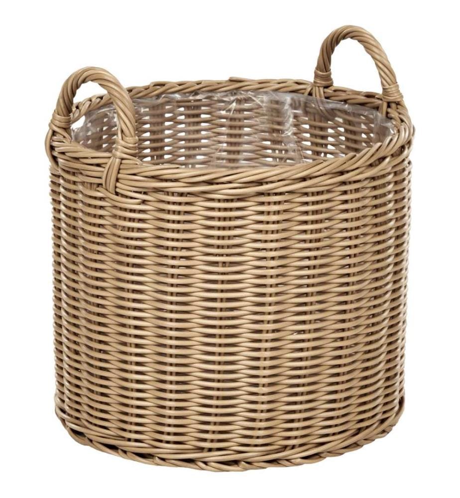 Lot de 3 jardinières en rotin PENDULA 33/37/45 cm Naturel Polyrotin