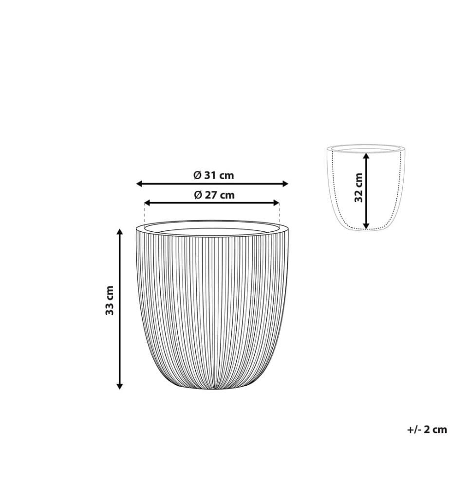 Cache-pot CHIOS 31 cm Gris
