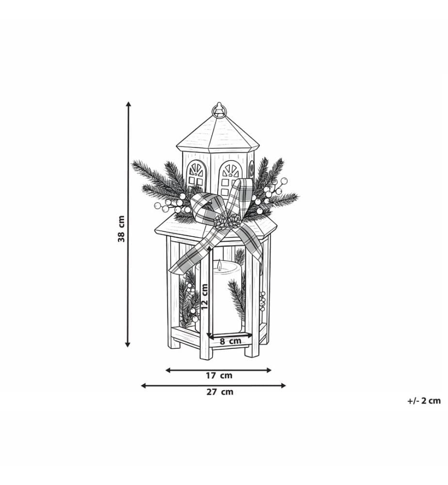 Lanterne LED SAVIVESI Motif de Noël 38 cm Blanc