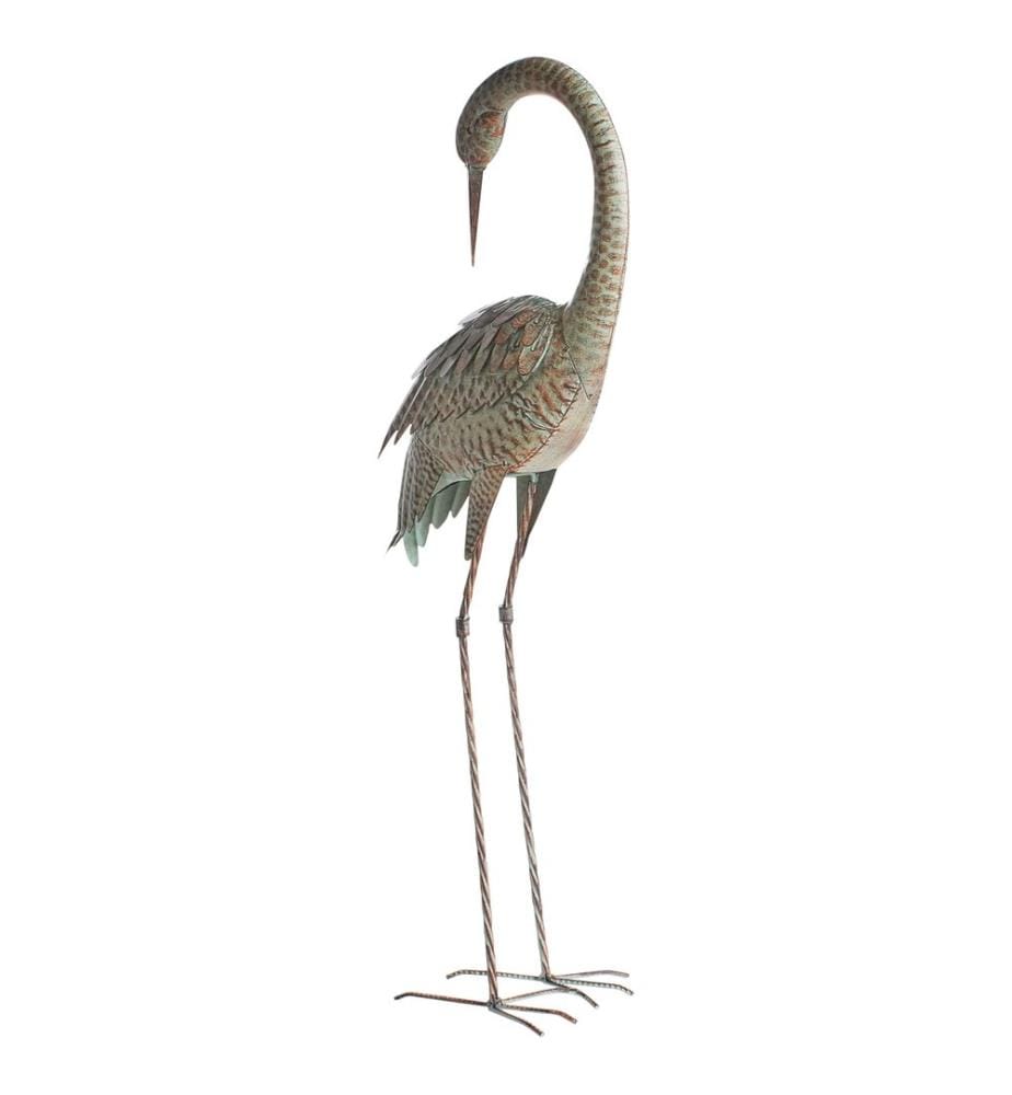 Statue de jardin BEYLA Oiseau grue Marron