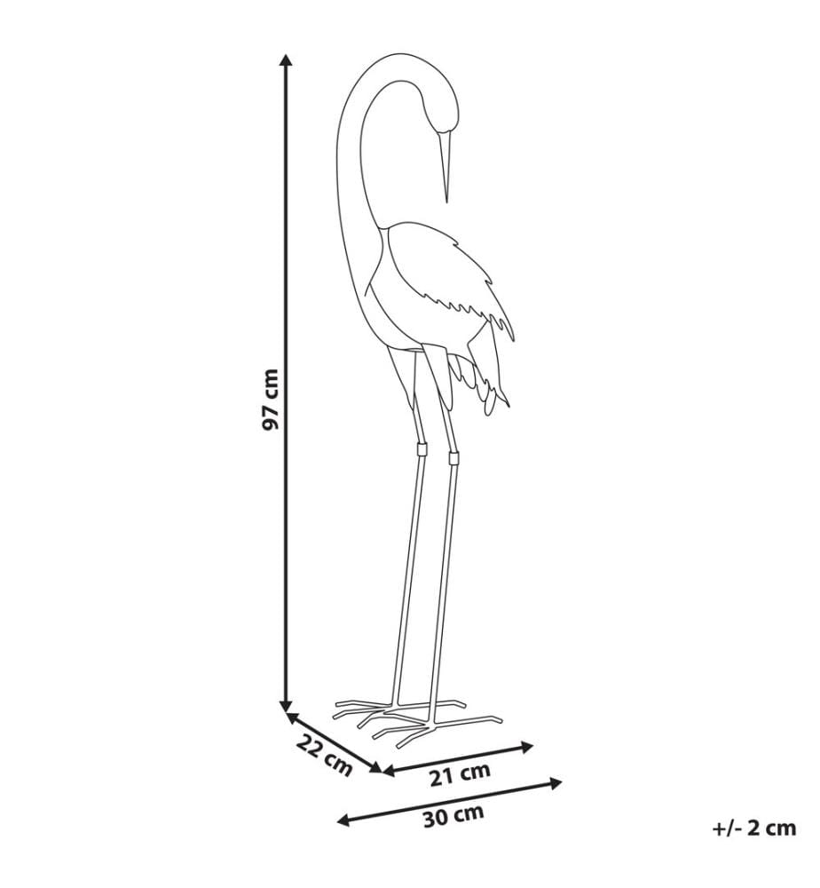Statue de jardin BEYLA Oiseau grue Marron
