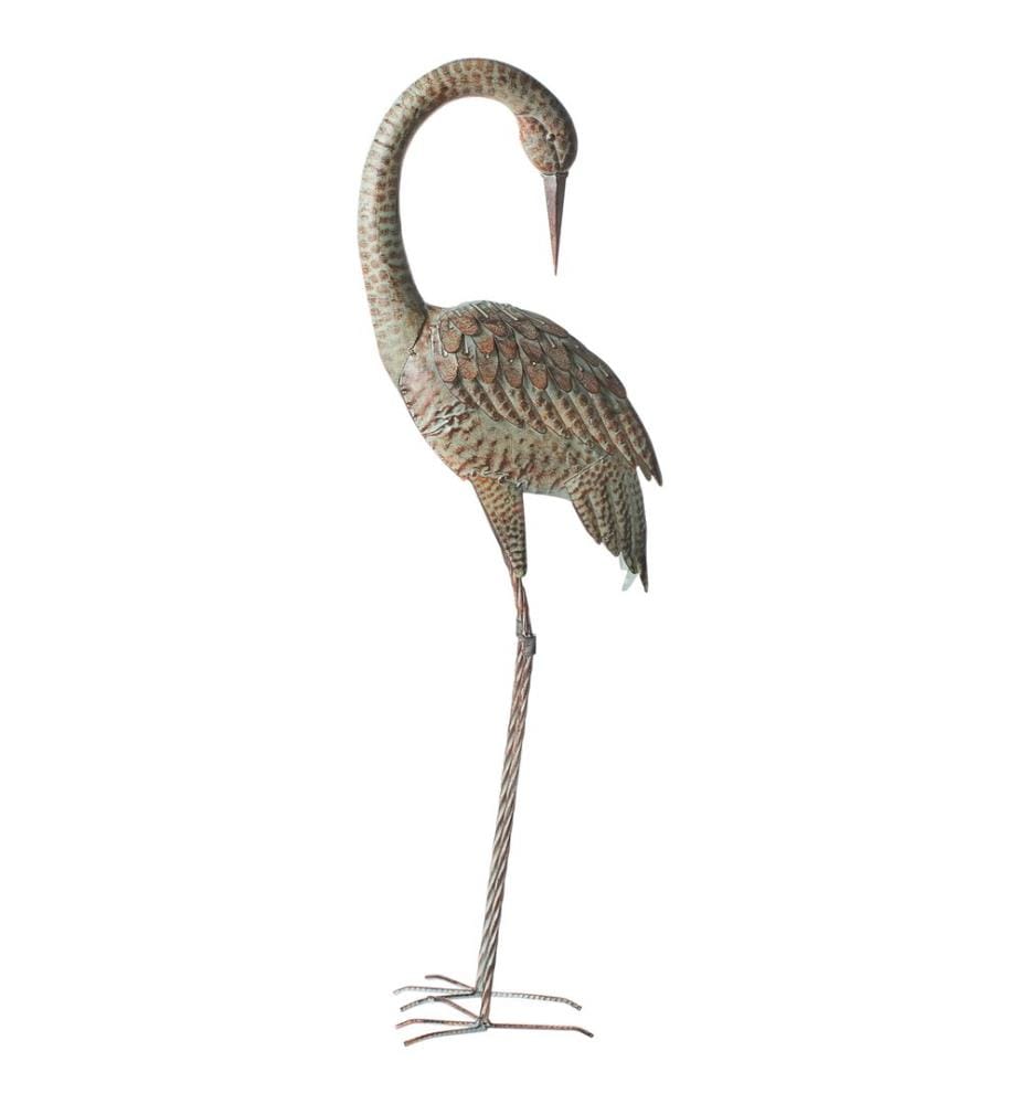 Statue de jardin BEYLA Oiseau grue Marron