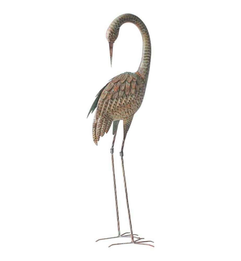 Statue de jardin BEYLA Oiseau grue Marron