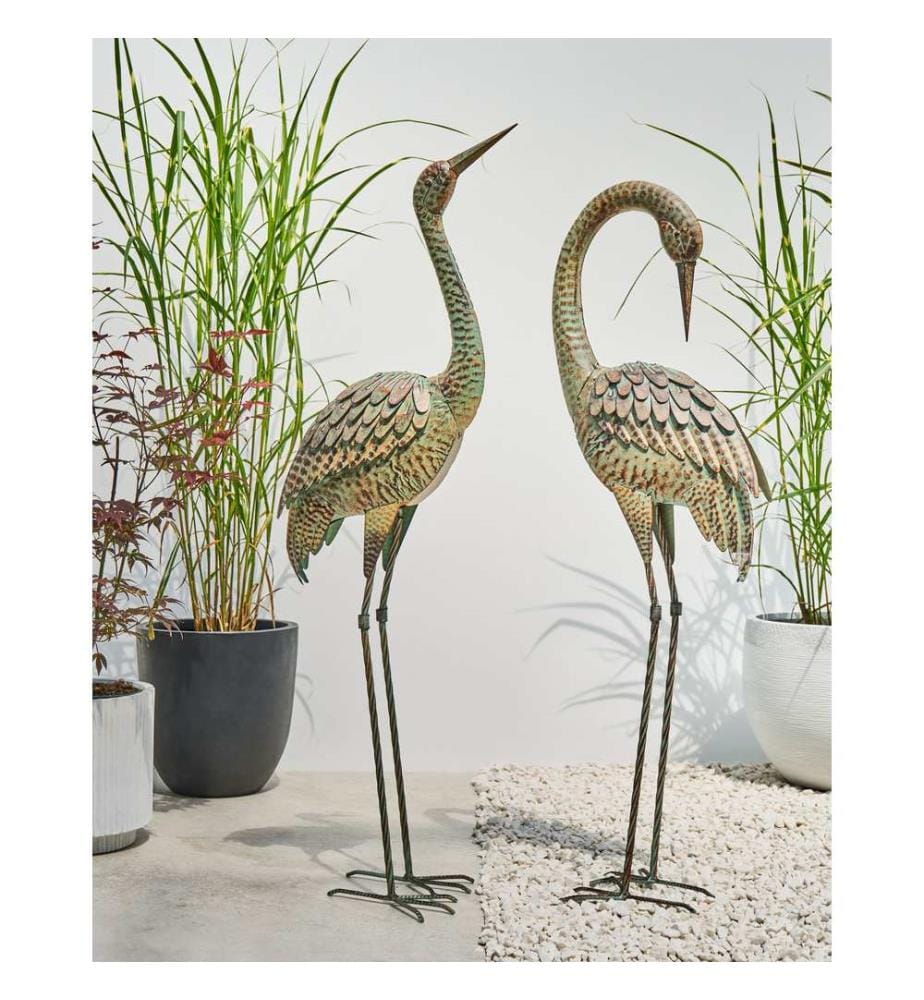 Statue de jardin BOFFA Oiseau grue Marron