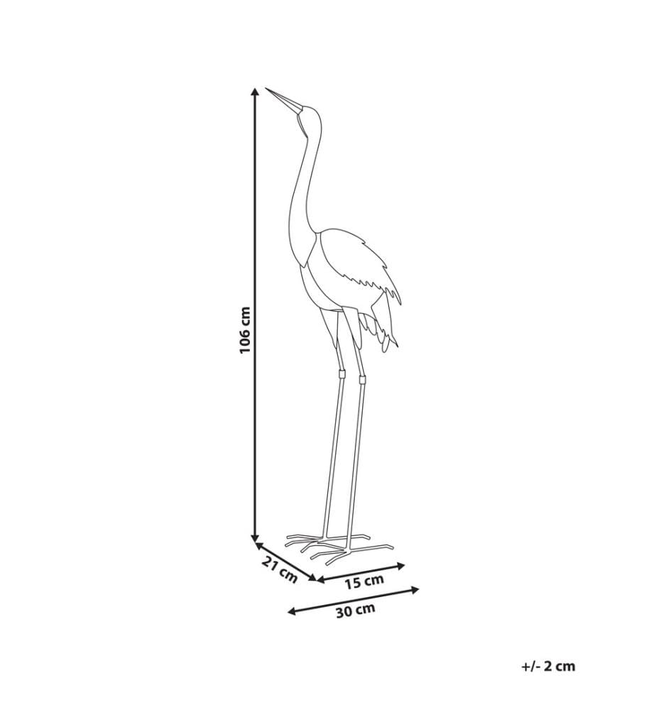 Statue de jardin BOFFA Oiseau grue Marron