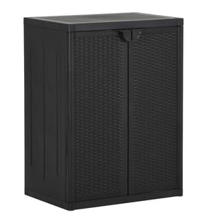 Gartenschrank Schwarz 65x45x88 cm PP Rattan-Optik