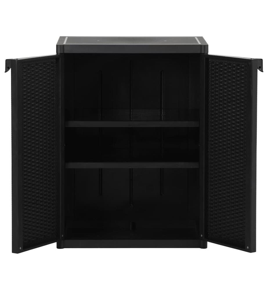 Gartenschrank Schwarz 65x45x88 cm PP Rattan-Optik