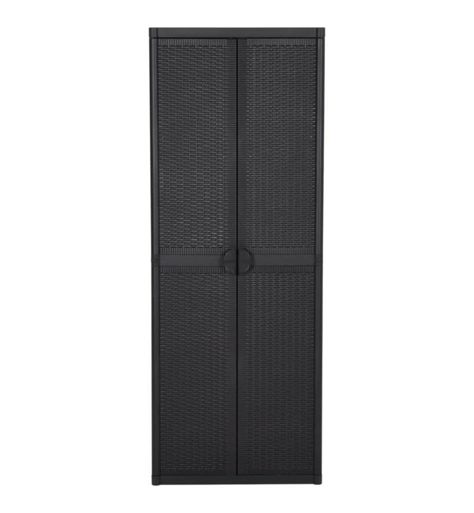 Gartenschrank Schwarz 65x45x172 cm PP Rattan