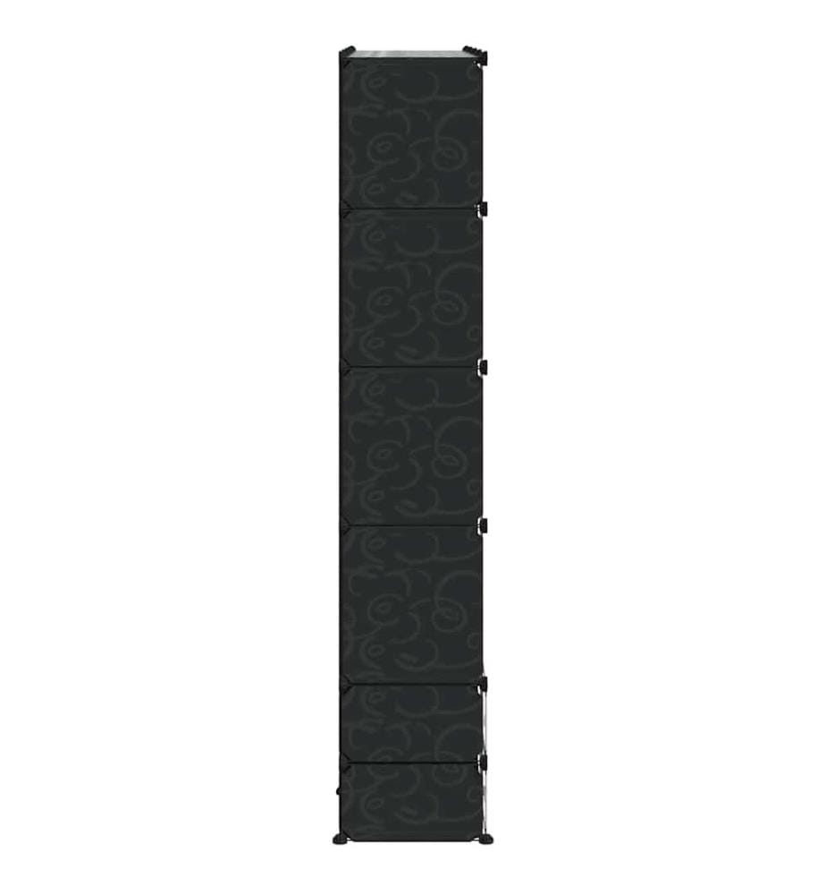 Modularer Schrank mit 18 Fächern schwarz/weiss 37x146x180,5cm
