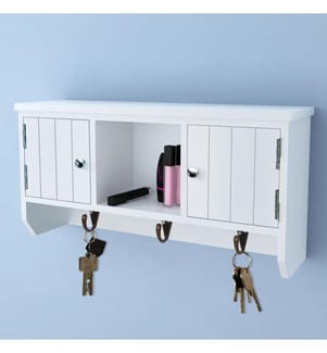Wandschrank für Schlüssel mit Türen und Haken