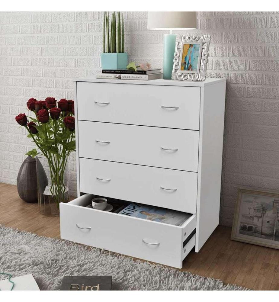 Buffet avec 4 tiroirs 60x30,5x71 cm Blanc