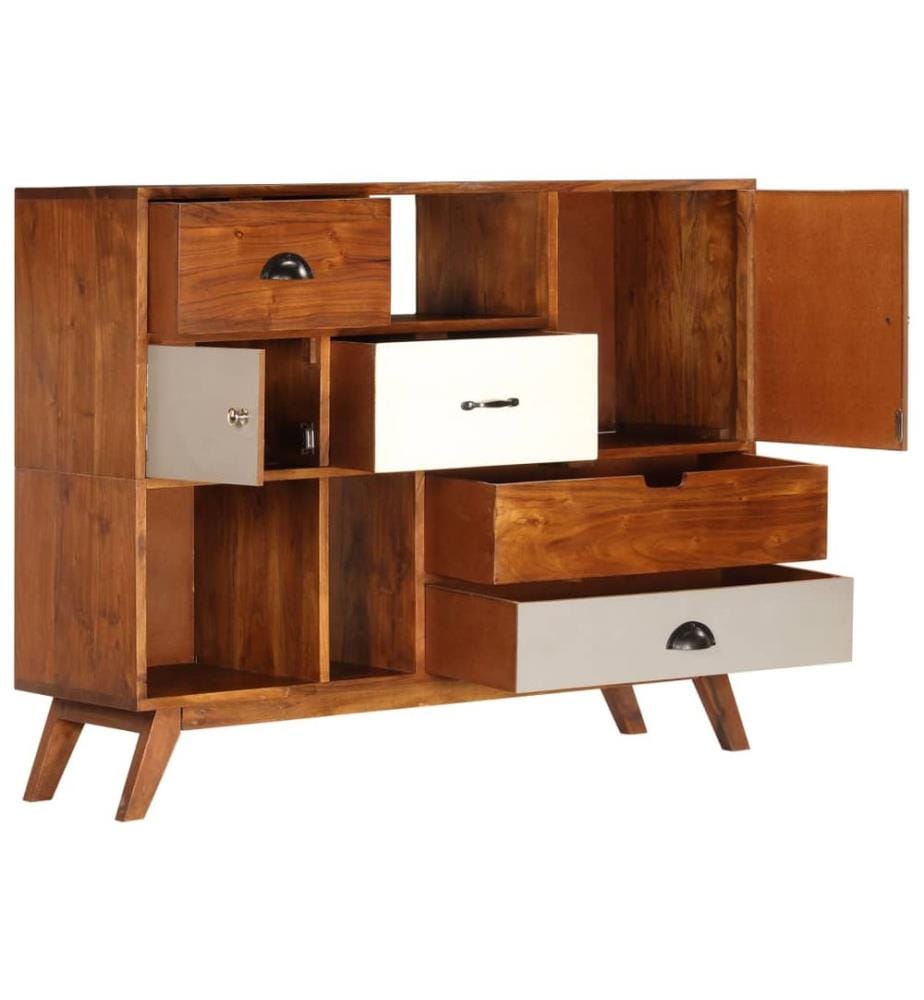 Sideboard 115x35x86 cm Massivholz Akazie