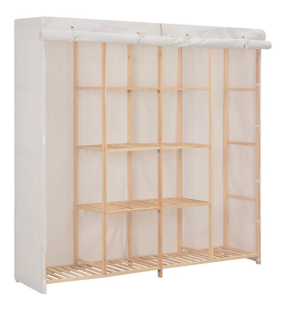 Kleiderschrank Weiss 173 x 40 x 170 cm Stoff