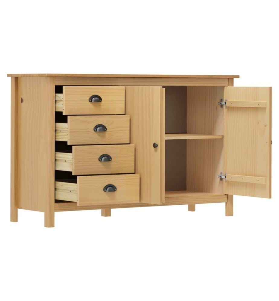 Sideboard Hill Honigbraun 130x40x80 cm Massivholz Kiefer