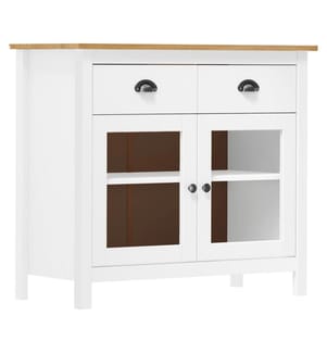 Buffet Hill Blanc 90x40x80 cm Bois de pin solide