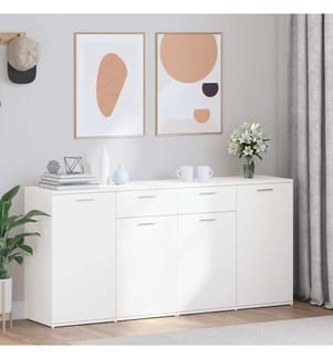 Buffet Blanc 160x36x75 cm Aggloméré