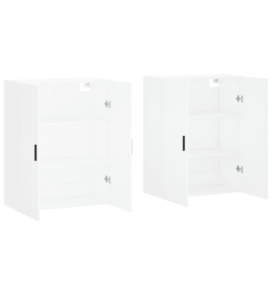 Armoires murales 2 pcs blanc 69,5x34x90 cm