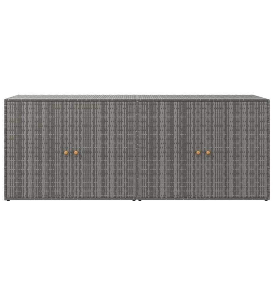 Gartenschrank Grau 198x55,5x80 cm Poly Rattan