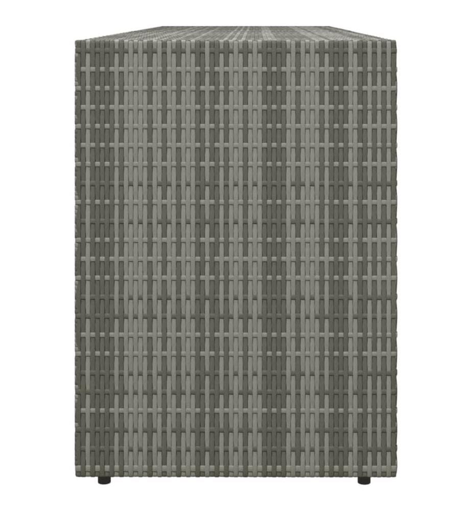 Gartenschrank Grau 198x55,5x80 cm Poly Rattan