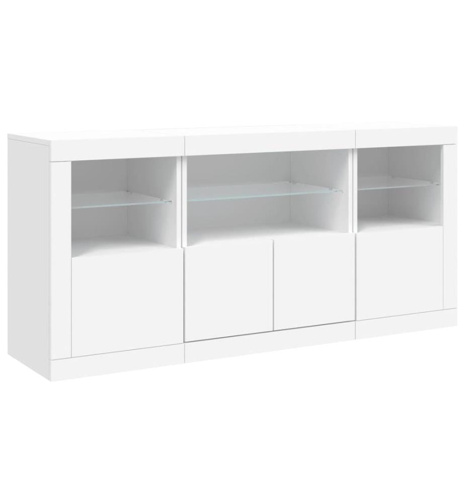 Buffet avec lumières LED blanc 142,5x37x67 cm