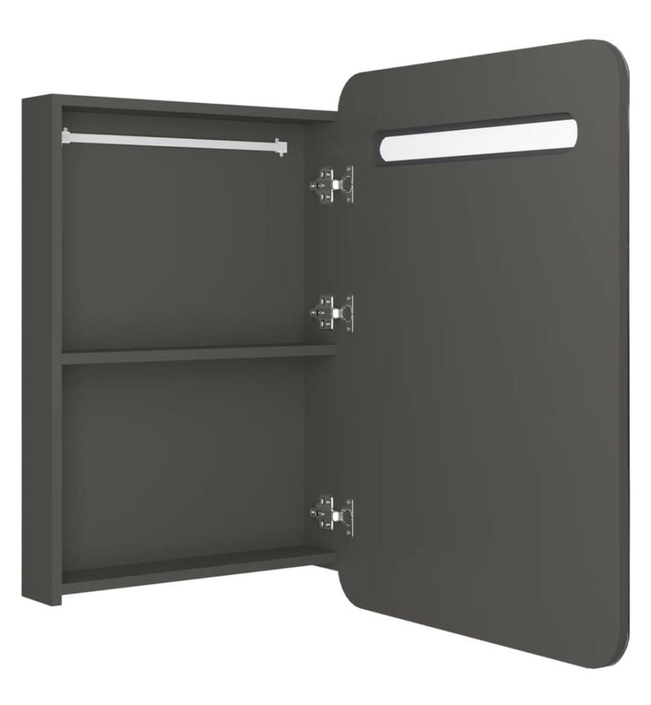 Armoire de salle de bain à miroir LED anthracite 60x11x80 cm