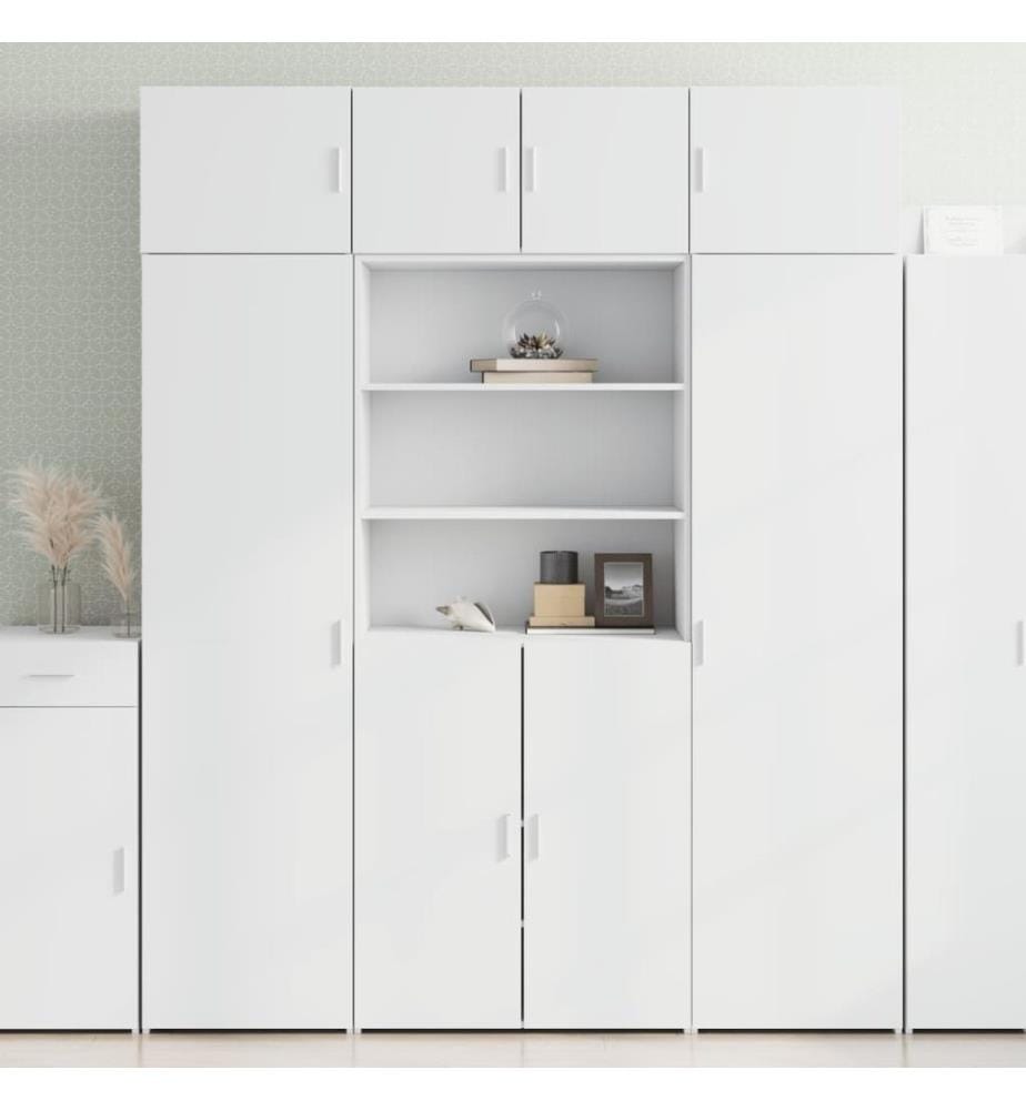Buffet haut blanc 80x42,5x185 cm bois d'ingénierie