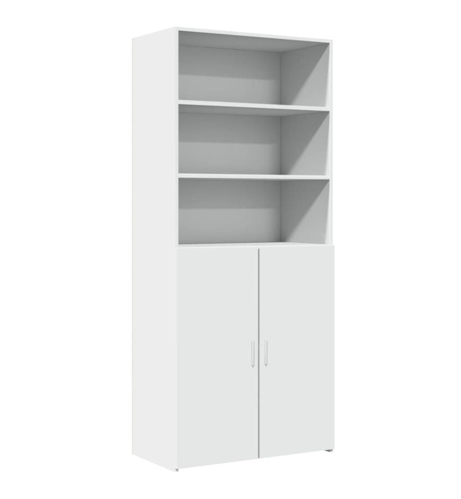 Buffet haut blanc 80x42,5x185 cm bois d'ingénierie