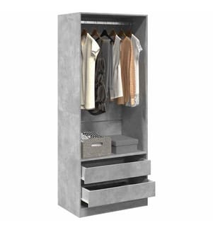 Kleiderschrank Betongrau 80x50x200 cm Holzwerkstoff