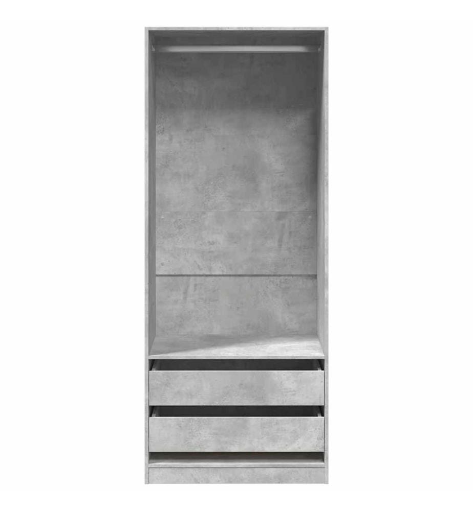 Garde-robe gris béton 80x50x200 cm bois d'ingénierie