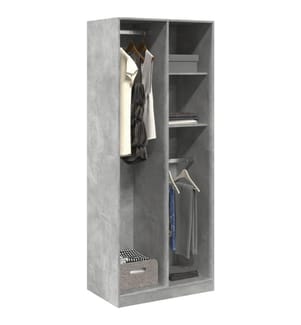 Kleiderschrank Betongrau 80x50x200 cm Holzwerkstoff