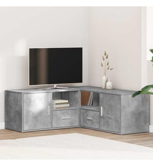 Eckregal Betongrau 200x40x45 cm Holzwerkstoff