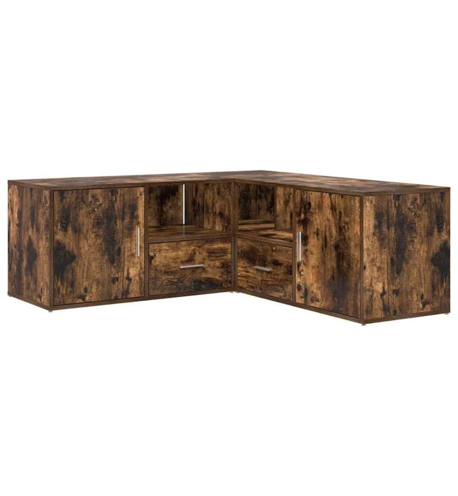 Armoire d'angle chêne fumé 200x40x45 cm bois d'ingénierie