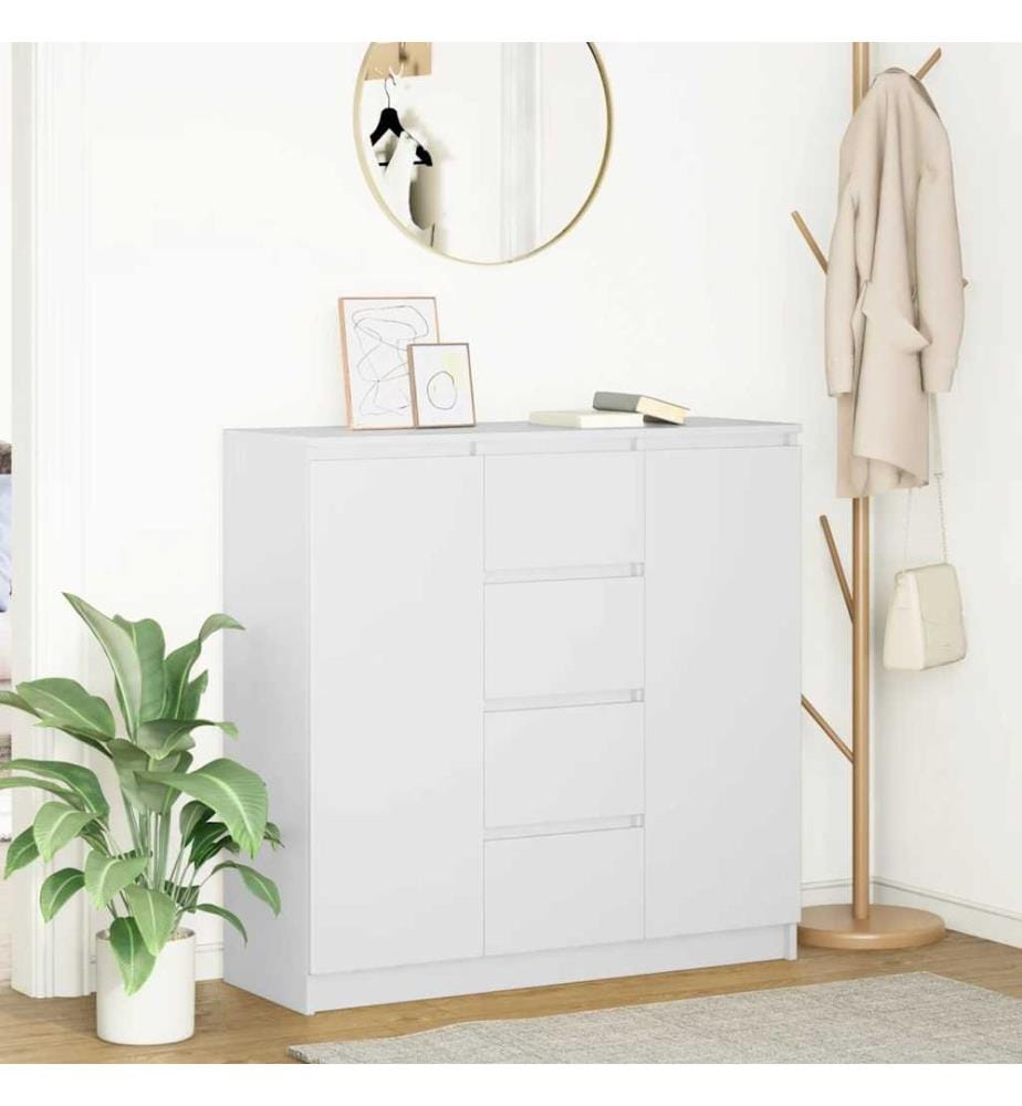 Sideboard mit Schubladen Weiss 100,5x35x98,5 cm Holzwerkstoff