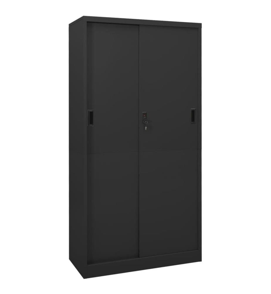 Armoire de bureau et porte coulissante Anthracite 90x40x180 cm