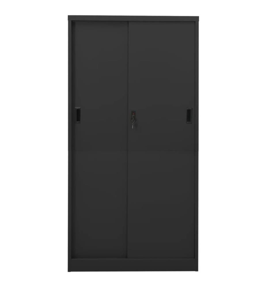 Armoire de bureau et porte coulissante Anthracite 90x40x180 cm