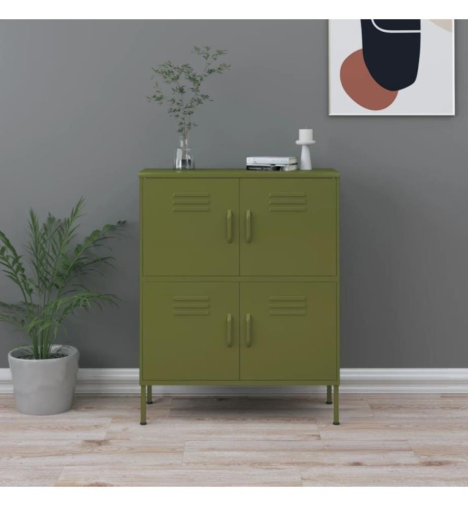 Armoire de rangement Vert olive 80x35x101,5 cm Acier