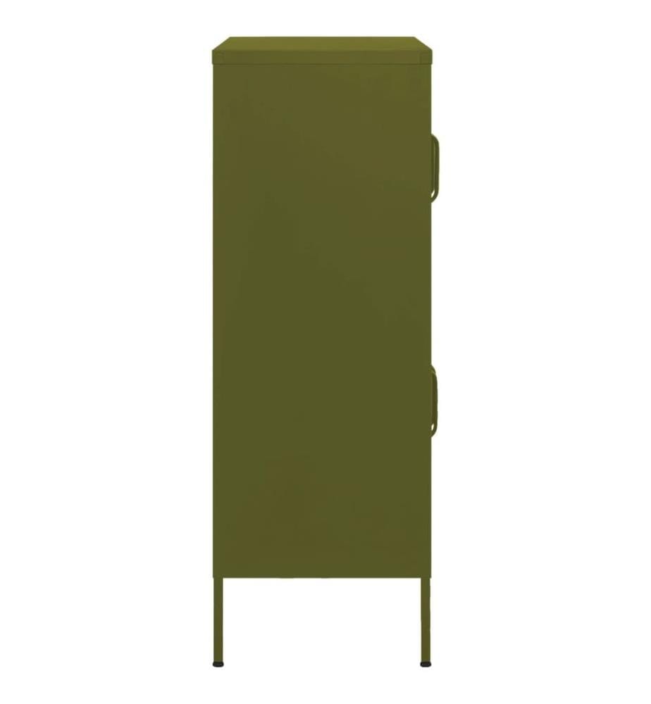 Armoire de rangement Vert olive 80x35x101,5 cm Acier